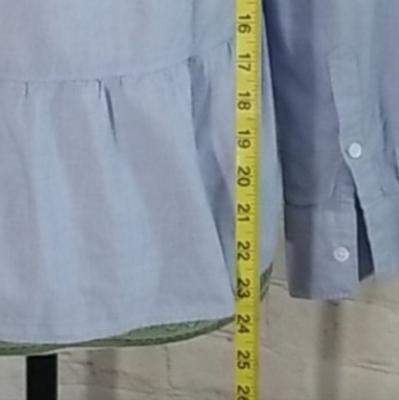 Madewell Blue Chambray Peplum Blouse - Picture 7 of 9